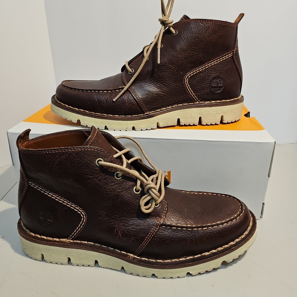 Timberland Westmore Mid Lace Chukka Boots Mens 9 Brown Leather TB0A1JTW245 NEW